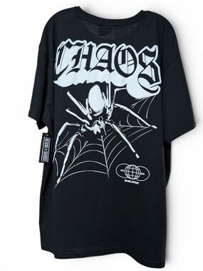 CHAOS Black Short Sleeve Graphic Spider Tee